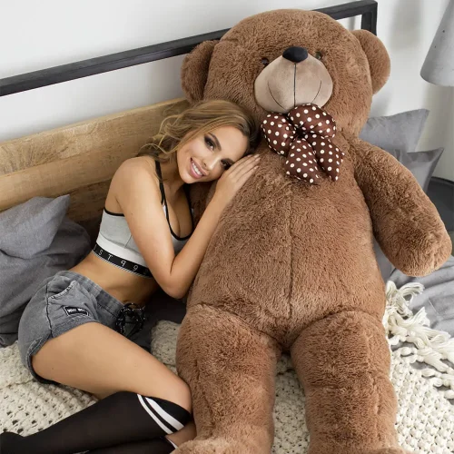 Teddyway Nomo veliki plišani medvjedić divovski XXL, mekana igračka, 160 cm, 63 inča, 5,2 stope, tamnosmeđa - Teddyway