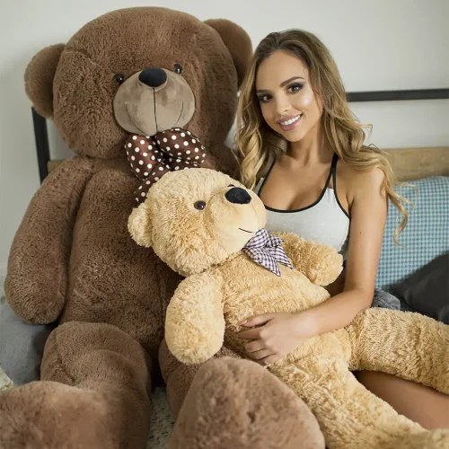 Teddyway Nomo veliki plišani medvjedić divovski XXL, mekana igračka, 160 cm, 63 inča, 5,2 stope, tamnosmeđa - Teddyway