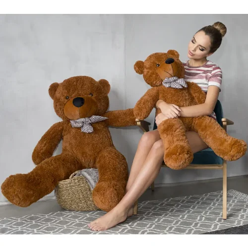 Teddyway Popo veliki plišani medvjedić divovski XXL, mekana igračka, 100 cm, 39 inča, 3,3 stope, tamnosmeđa - Teddyway