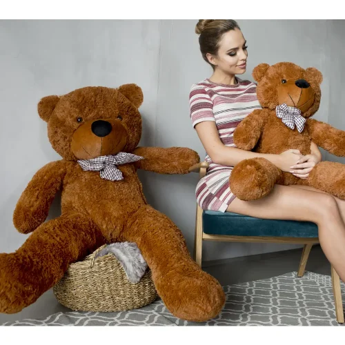 Teddyway Popo veliki plišani medvjedić divovski XXL, mekana igračka, 100 cm, 39 inča, 3,3 stope, tamnosmeđa - Teddyway
