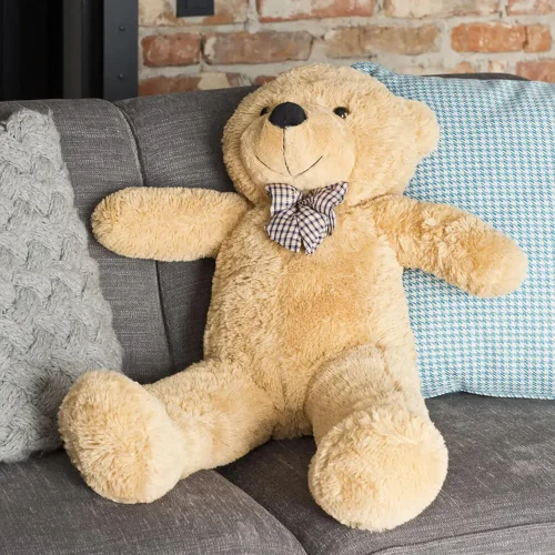 Teddyway Popo veliki plišani medvjedić divovski XXL, mekana igračka, 100 cm, 39 inča, 3,3 stope, svijetlosmeđa - Teddyway