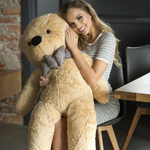 Teddyway Popo veliki plišani medvjedić divovski XXL, mekana igračka, 130 cm, 51 inč, 4,3 stope, svijetlosmeđa - Teddyway