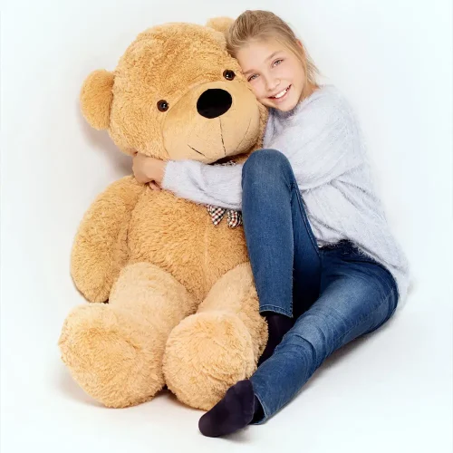 Teddyway Popo veliki plišani medvjedić divovski XXL, mekana igračka, 130 cm, 51 inč, 4,3 stope, svijetlosmeđa - Teddyway