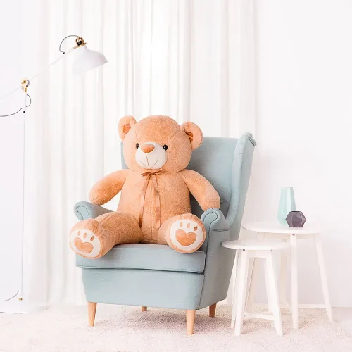 Veliki plišani medvjedić, mekana igračka, 100 cm, 39 inča, 3,3 stope, svijetlosmeđa, Toto - Teddyway