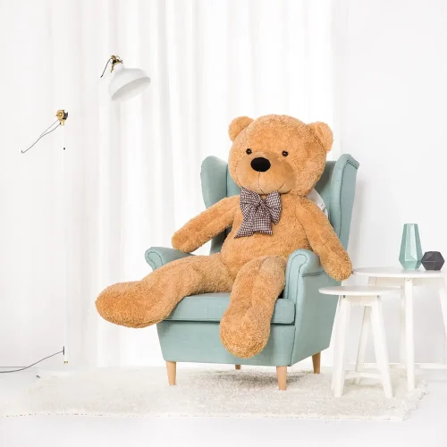 Teddyway Popo veliki plišani medvjedić divovski XXL, mekana igračka, 100 cm, 39 inča, 3,3 stope, svijetlosmeđa - Teddyway