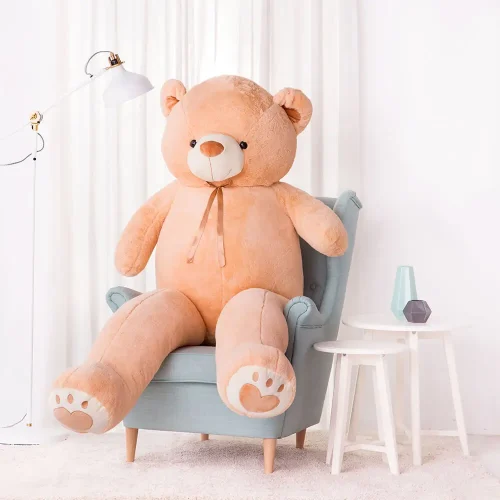 Veliki plišani medvjedić, mekana igračka, 100 cm, 39 inča, 3,3 stope, svijetlosmeđa, Toto - Teddyway