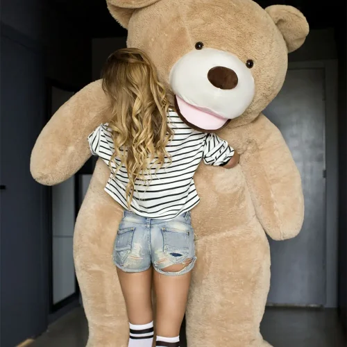 Teddyway Bobo veliki plišani medvjedić divovski XXL, mekana igračka, 200 cm, 78 inča, 6,6 stopa, svijetlosmeđa - Teddyway