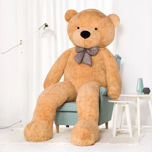 Teddyway Popo veliki plišani medvjedić divovski XXL, mekana igračka, 100 cm, 39 inča, 3,3 stope, svijetlosmeđa - Teddyway