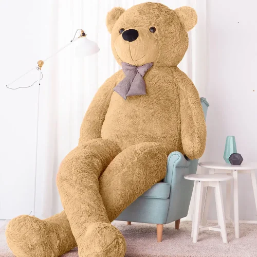 Teddyway Popo veliki plišani medvjedić divovski XXL, mekana igračka, 100 cm, 39 inča, 3,3 stope, svijetlosmeđa - Teddyway