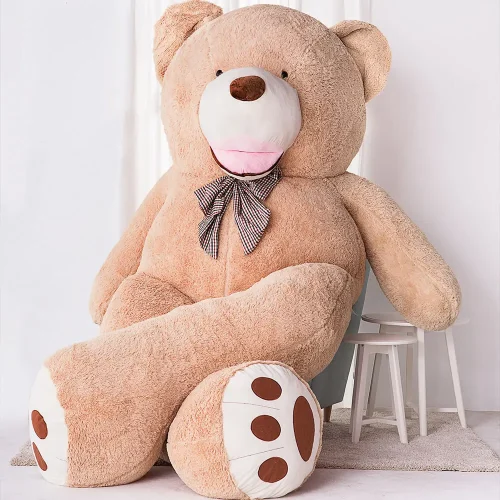 Teddyway Bobo veliki plišani medvjedić divovski XXL, mekana igračka, 100 cm, 39 inča, 3,3 stope, svijetlosmeđa - Teddyway