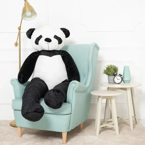 Teddyway Vovo velika plišana panda divovska XXL, mekana igračka, 100 cm, 39 inča, 3,3 stope, crno-bijela - Teddyway