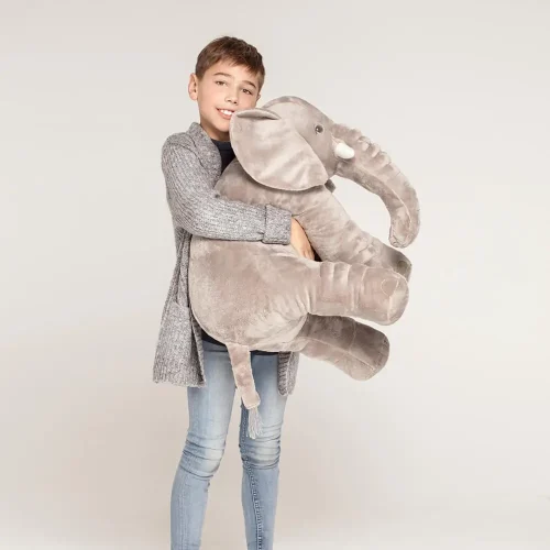 Teddyway Hogo plišani slon, mekana igračka, 70 cm, 27 inča, 2,3 stope, siva - Teddyway