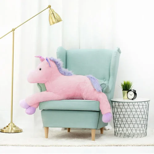Teddyway Soso plišani jednorog, mekana igračka, 70 cm, 27 inča, 2,3 stope, roza - Teddyway