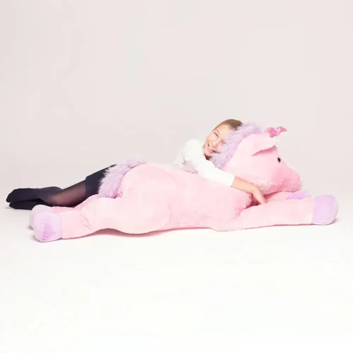 Teddyway Soso plišani jednorog, mekana igračka, 70 cm, 27 inča, 2,3 stope, roza - Teddyway