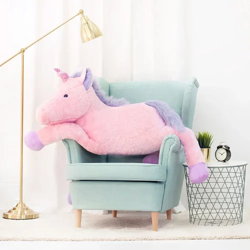 Teddyway Soso plišani jednorog, mekana igračka, 70 cm, 27 inča, 2,3 stope, roza - Teddyway