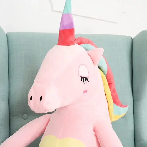 Teddyway Fefo veliki plišani jednorog divovski XXL, mekana igračka, 120 cm, 47 inča, 3,9 stopa, roza - Teddyway