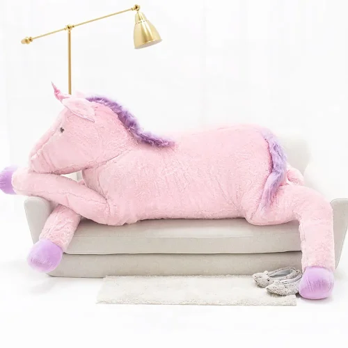 Teddyway Soso plišani jednorog, mekana igračka, 70 cm, 27 inča, 2,3 stope, roza - Teddyway