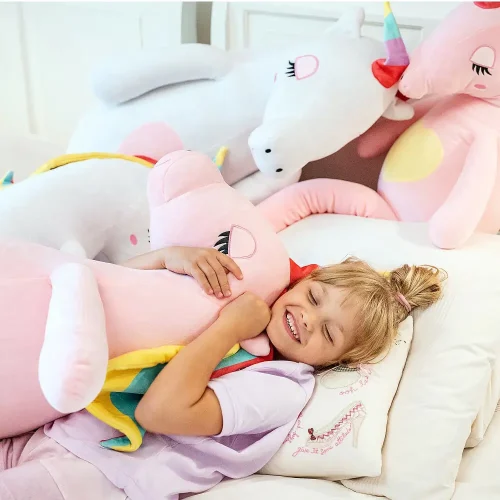 Teddyway Fefo veliki plišani jednorog divovski XXL, mekana igračka, 120 cm, 47 inča, 3,9 stopa, roza - Teddyway