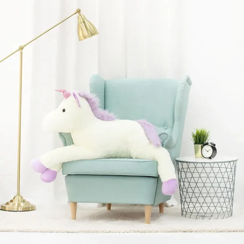 Teddyway Soso plišani jednorog, mekana igračka, 70 cm, 27 inča, 2,3 stope, roza - Teddyway