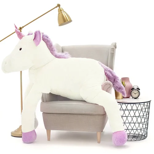 Teddyway Soso plišani jednorog, mekana igračka, 70 cm, 27 inča, 2,3 stope, roza - Teddyway