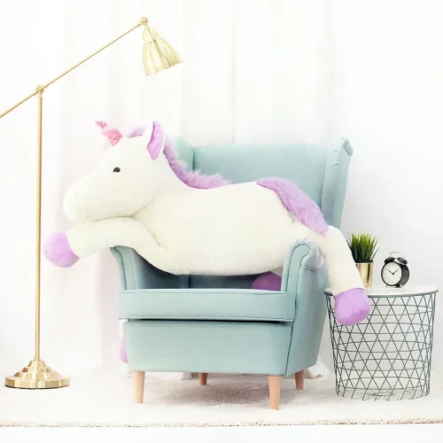 Teddyway Soso plišani jednorog, mekana igračka, 70 cm, 27 inča, 2,3 stope, roza - Teddyway