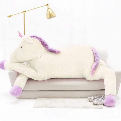 Teddyway Soso plišani jednorog, mekana igračka, 70 cm, 27 inča, 2,3 stope, roza - Teddyway