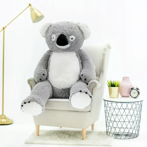 Teddyway Koko Big plišana koala divovska XXL, mekana igračka, 100 cm, 39 inča, 3,3 stope, siva - Teddyway