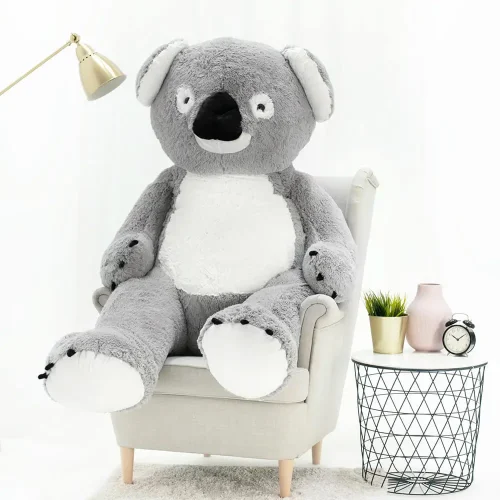 Teddyway Koko Big plišana koala divovska XXL, mekana igračka, 100 cm, 39 inča, 3,3 stope, siva - Teddyway