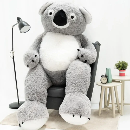 Teddyway Koko Big plišana koala divovska XXL, mekana igračka, 100 cm, 39 inča, 3,3 stope, siva - Teddyway