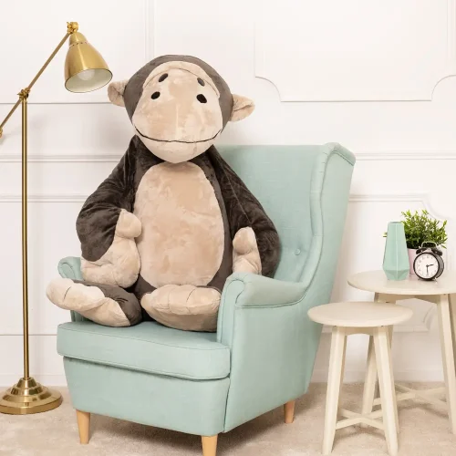 Teddyway Moto plišani majmun, mekana igračka, 90 cm, 35 inča, 2,9 stopa, tamnosmeđa - Teddyway