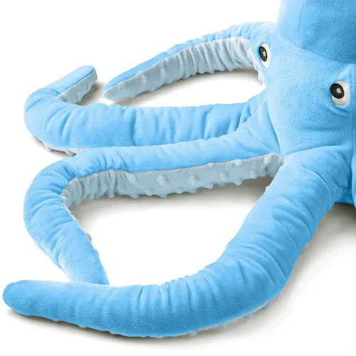 Teddyway Sodo velika plišana lignja XXL, mekana igračka, 80 cm, 31 inč, 2,6 stope, plava - Teddyway