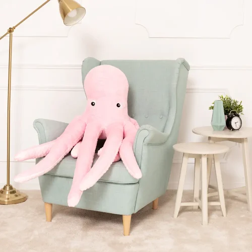 Teddyway Sodo velika plišana lignja XXL, mekana igračka, 80 cm, 31 inč, 2,6 stope, plava - Teddyway