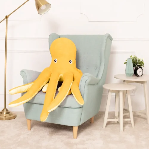 Teddyway Sodo velika plišana lignja XXL, mekana igračka, 80 cm, 31 inč, 2,6 stope, plava - Teddyway