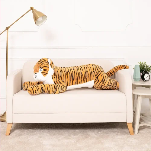 Teddyway Tino plišani tigar, mekana igračka, 70 cm, 27 inča, 2,3 stope, žuta - Teddyway