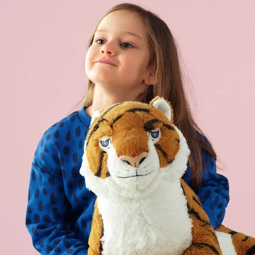 Teddyway Tino plišani tigar, mekana igračka, 70 cm, 27 inča, 2,3 stope, žuta - Teddyway