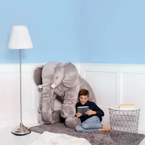 Teddyway Hogo plišani slon, mekana igračka, 70 cm, 27 inča, 2,3 stope, siva - Teddyway