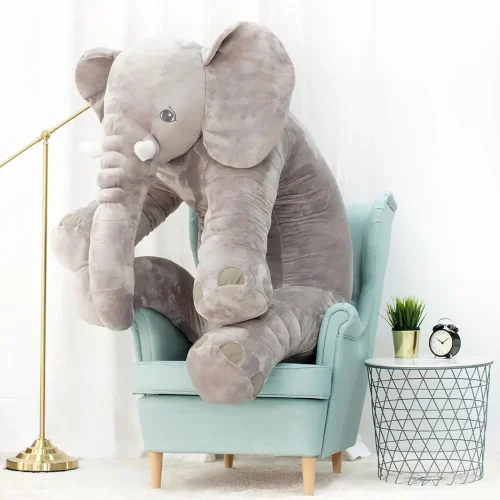 Teddyway Hogo plišani slon, mekana igračka, 70 cm, 27 inča, 2,3 stope, siva - Teddyway