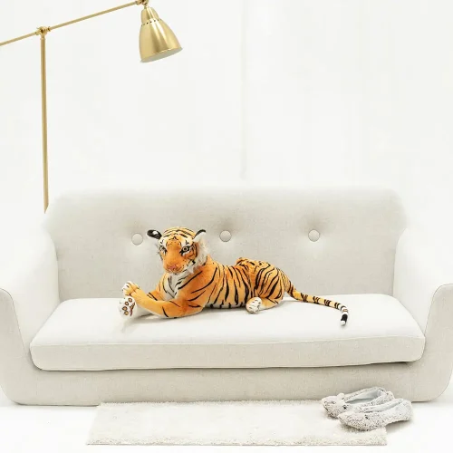 Teddyway Tigo plišani tigar, mekana igračka, 70 cm, 27 inča, 2,3 stope, žuta - Teddyway