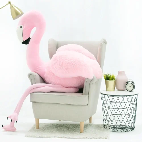 Teddyway Fofo veliki plišani flamingo divovski XXL, mekana igračka, 125 cm, 49 inča, 4,1 stopa, roza - Teddyway