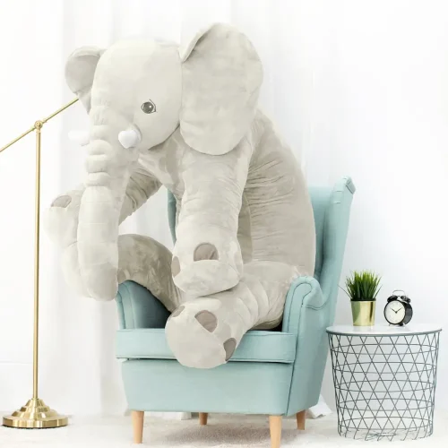 Teddyway Hogo plišani slon, mekana igračka, 70 cm, 27 inča, 2,3 stope, siva - Teddyway