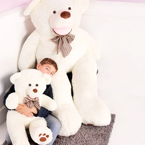 Teddyway Bobo veliki plišani medvjedić divovski XXL, mekana igračka, 100 cm, 39 inča, 3,3 stope, bijela - Teddyway