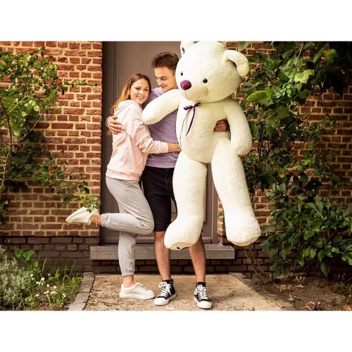Teddyway Toto veliki plišani medvjedić divovski XXL, mekana igračka, 130 cm, 51 inč, 4,3 stope, bijela - Teddyway
