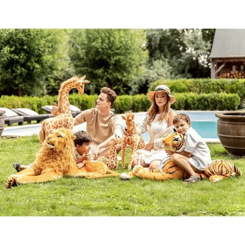 Teddyway Levo Veliki Plišani Lav Divovski XXL, Mekana Igračka, 130 cm, 51 inč, 4,3 stope, Žuta - Teddyway