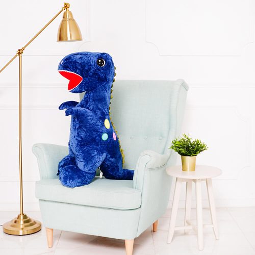 Teddyway Gogo veliki plišani dinosaur XXL, mekana igračka, 110 cm, 43 inča, 3,6 stopa, plava - Teddyway