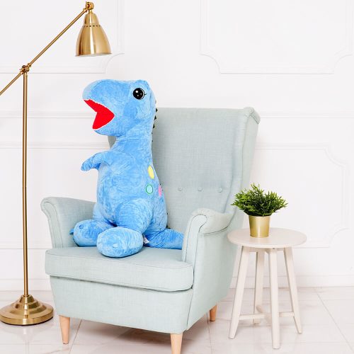 Teddyway Gogo veliki plišani dinosaur XXL, mekana igračka, 110 cm, 43 inča, 3,6 stope, svijetloplava - Teddyway