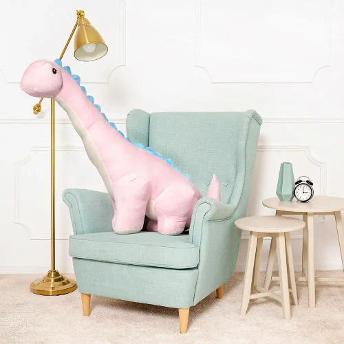 Teddyway Tobo veliki plišani dinosaur divovski XXL, mekana igračka, 150 cm, 59 inča, 4,9 stopa, roza - Teddyway