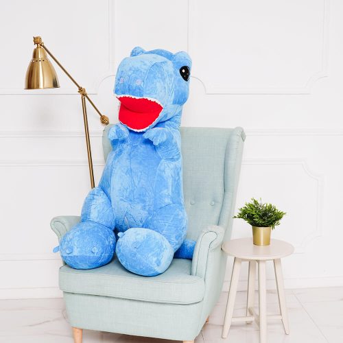 Teddyway Gogo veliki plišani dinosaur XXL, mekana igračka, 160 cm, 63 inča, 5,2 stope, svijetloplava - Teddyway