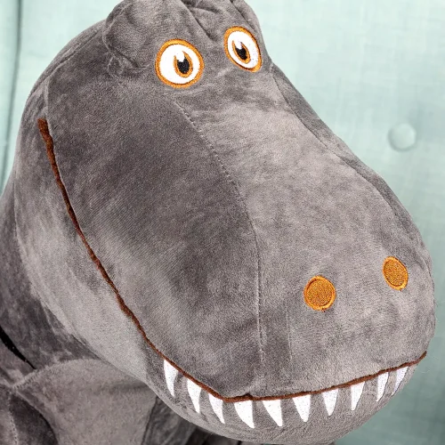 Teddyway Deno plišani dinosaur, mekana igračka, 70 cm, 27 inča, 2,3 stope, siva - Teddyway