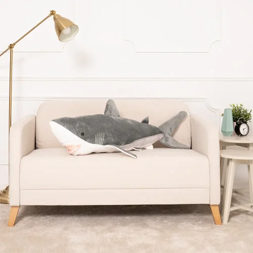 Teddyway Saho plišani morski pas, mekana igračka, 90 cm, 35 inča, 2,9 stopa, plava - Teddyway
