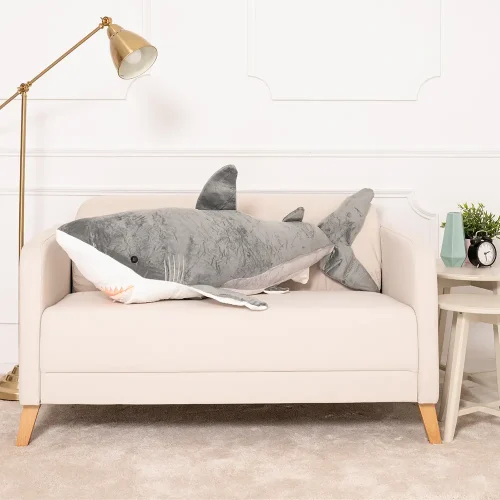 Teddyway Saho plišani morski pas, mekana igračka, 90 cm, 35 inča, 2,9 stopa, plava - Teddyway